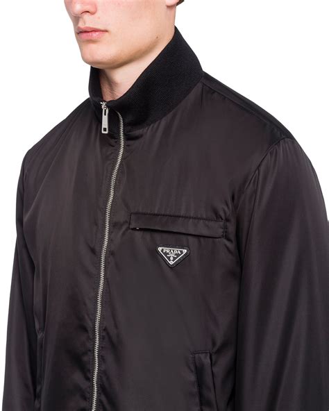 nylon gabardine blouson jacket prada|White Re.